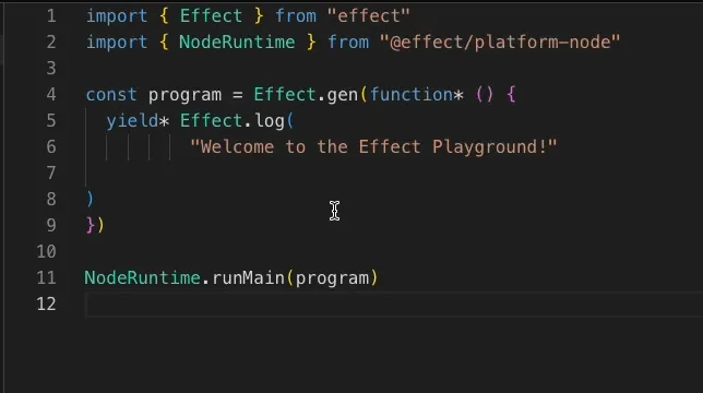 Animated GIF demonstrating the Effect Playground’s auto-format on save feature