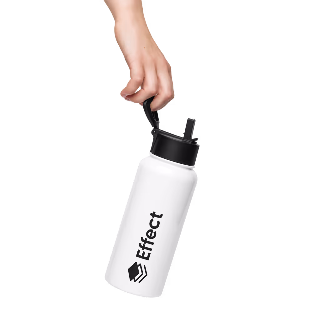 Stainless steel water bottle with a straw lid