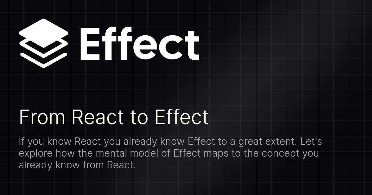 From React to Effect | Effect Documentation